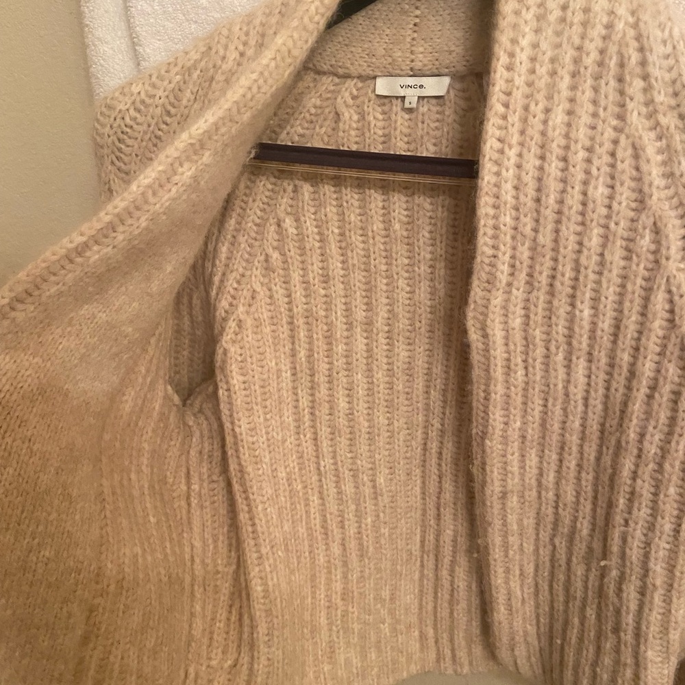 Vince alpaca-blend crop cardigan in beige